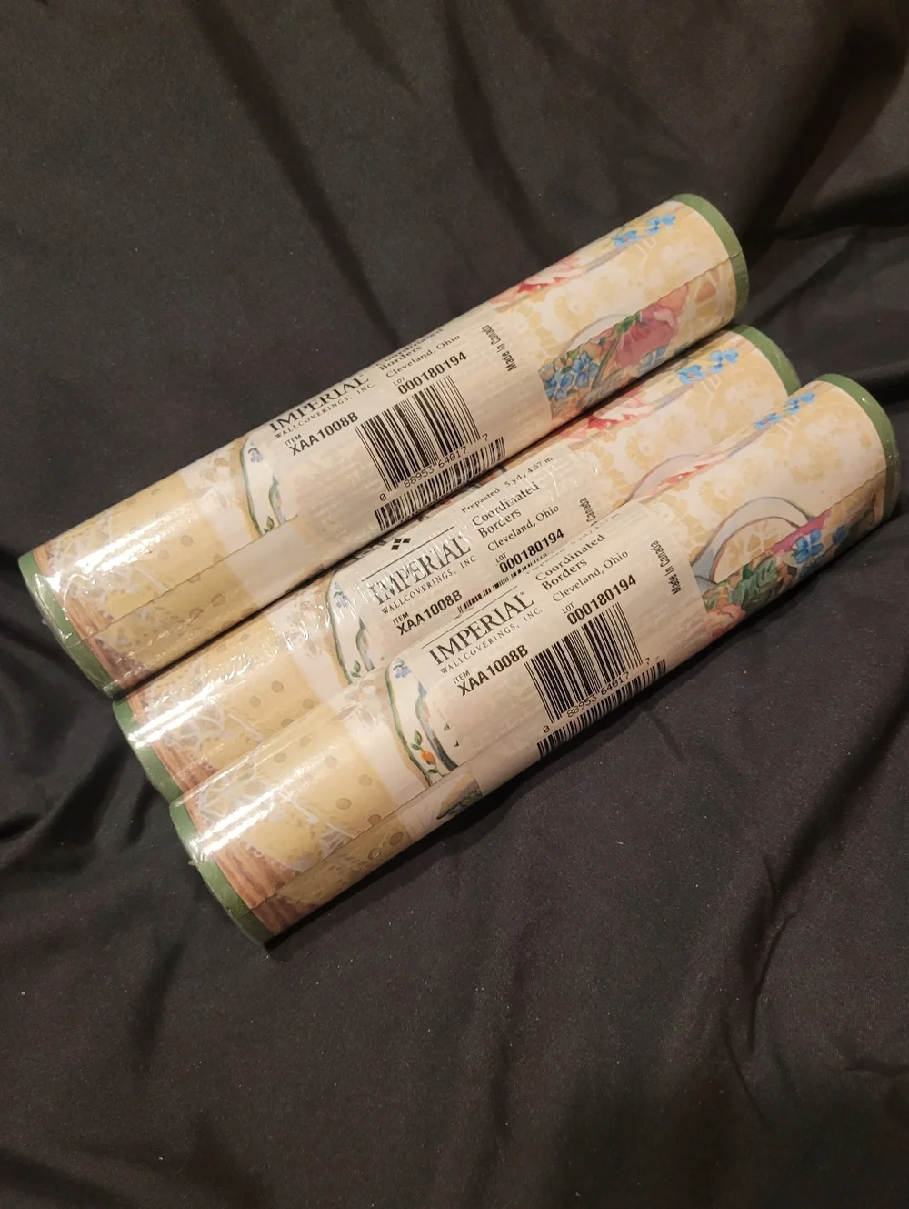 NEW Vintage Imperial Vinyl Wallpaper Border XAA1008B Lot of 3 Rolls Floral
